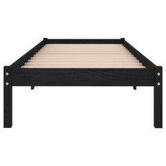 vidaXL 810006 vidaXL Bed Frame without Mattress Black Solid Wood 90x200 cm