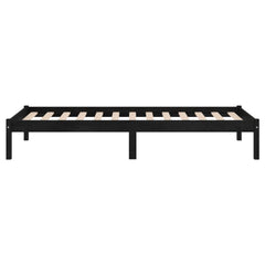 vidaXL 810006 vidaXL Bed Frame without Mattress Black Solid Wood 90x200 cm