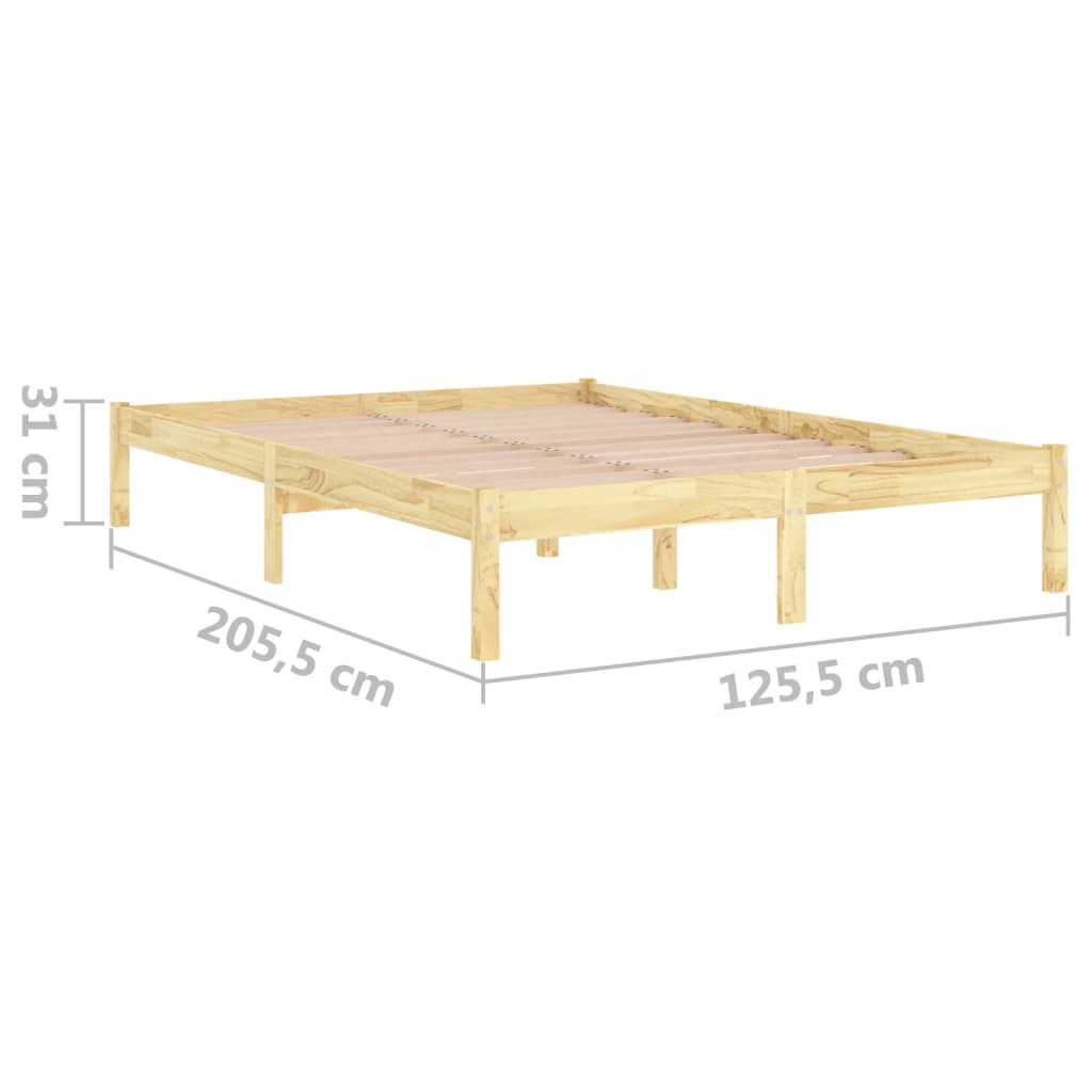 vidaXL 810012 vidaXL Bed Frame without Mattress Solid Wood 120x200 cm