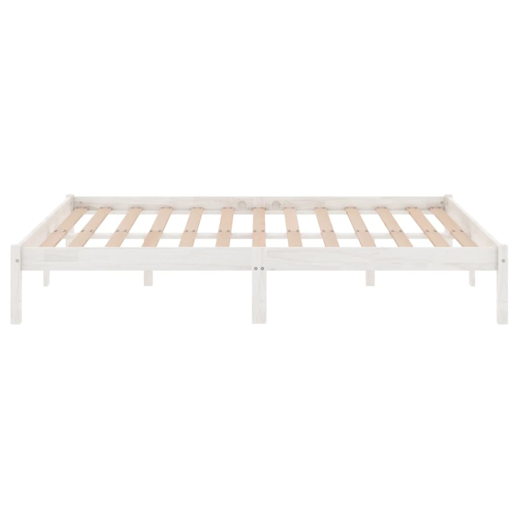 vidaXL Bed Frame without Mattress Black Solid Wood Super King Size