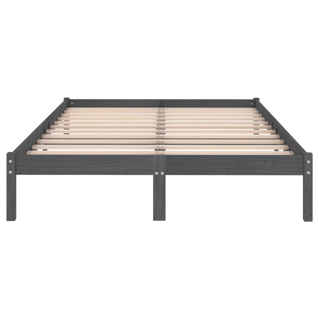 vidaXL Bed Frame without Mattress Black Solid Wood Super King Size