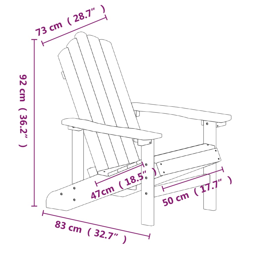 vidaXL Garden Adirondack Chair HDPE White