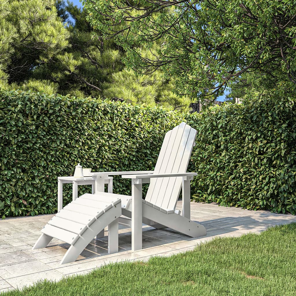 vidaXL Garden Adirondack Chair with Footstool HDPE Anthracite