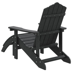 vidaXL Garden Adirondack Chair with Footstool HDPE White