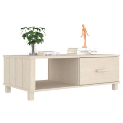 vidaXL Coffee Table HAMAR Light Grey 100x55x35 cm Solid Wood Pine