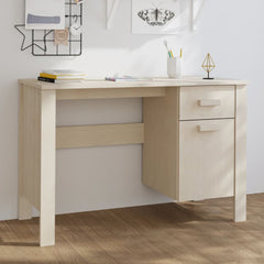 vidaXL Desk HAMAR Honey Brown 113x50x75 cm Solid Wood Pine