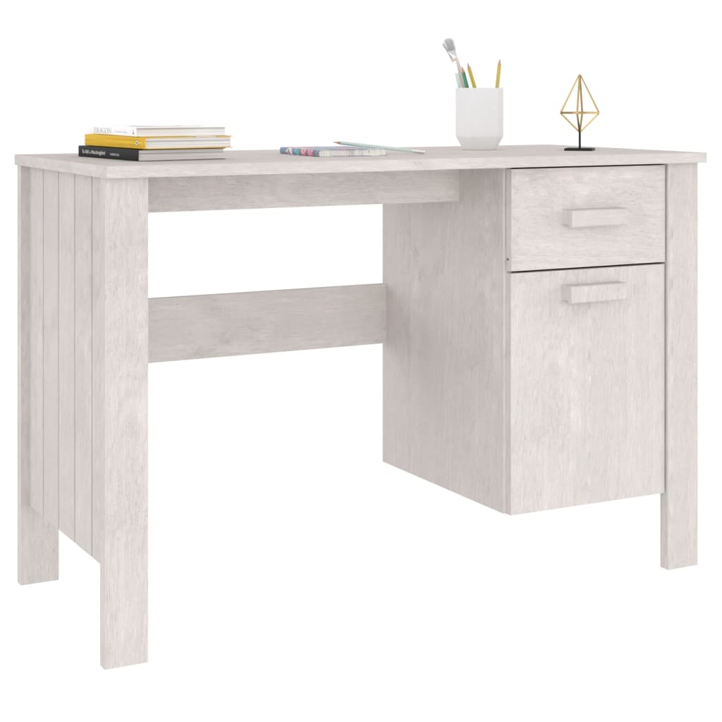 vidaXL Desk HAMAR Honey Brown 113x50x75 cm Solid Wood Pine