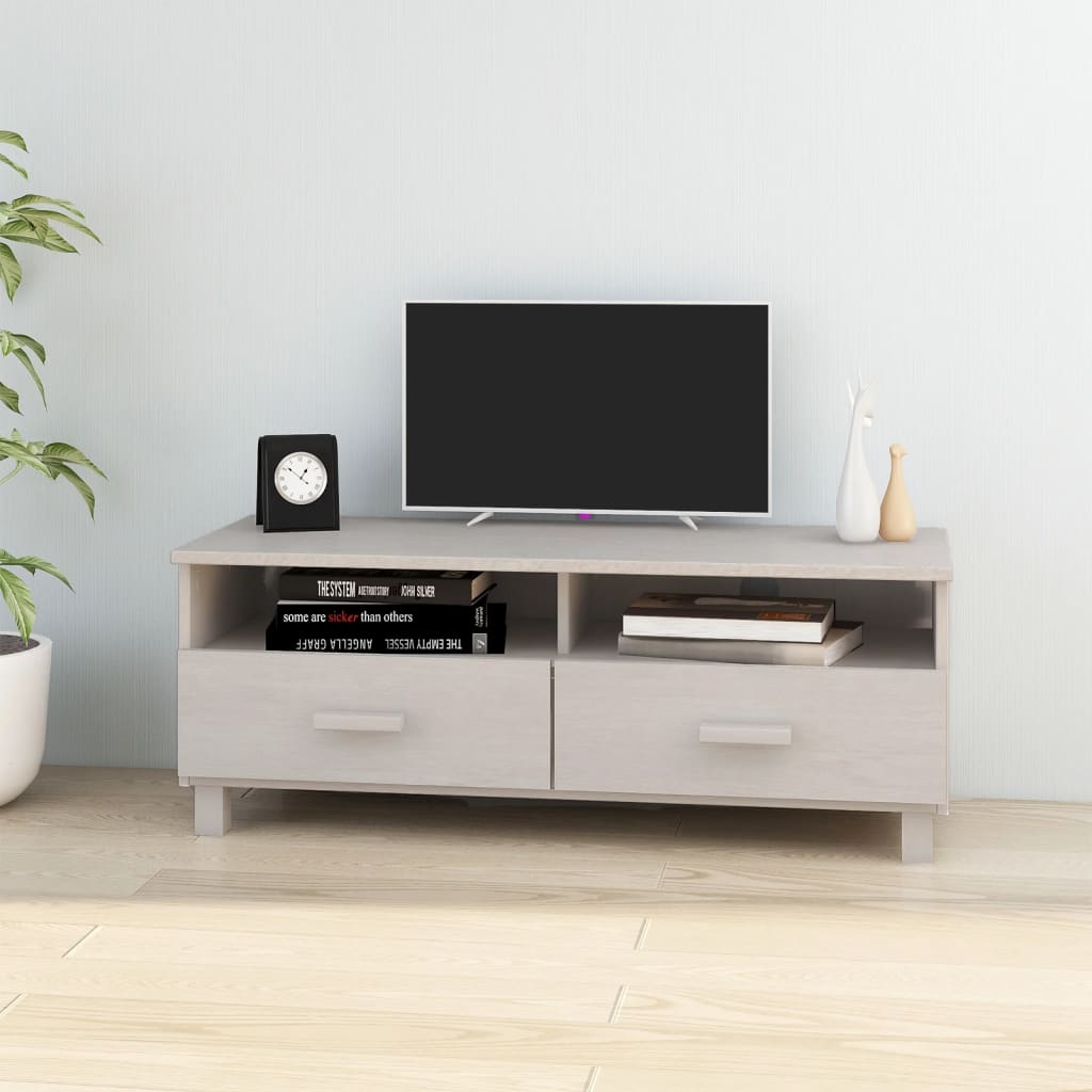 vidaXL TV Cabinet HAMAR Light Grey 106x40x40 cm Solid Wood Pine