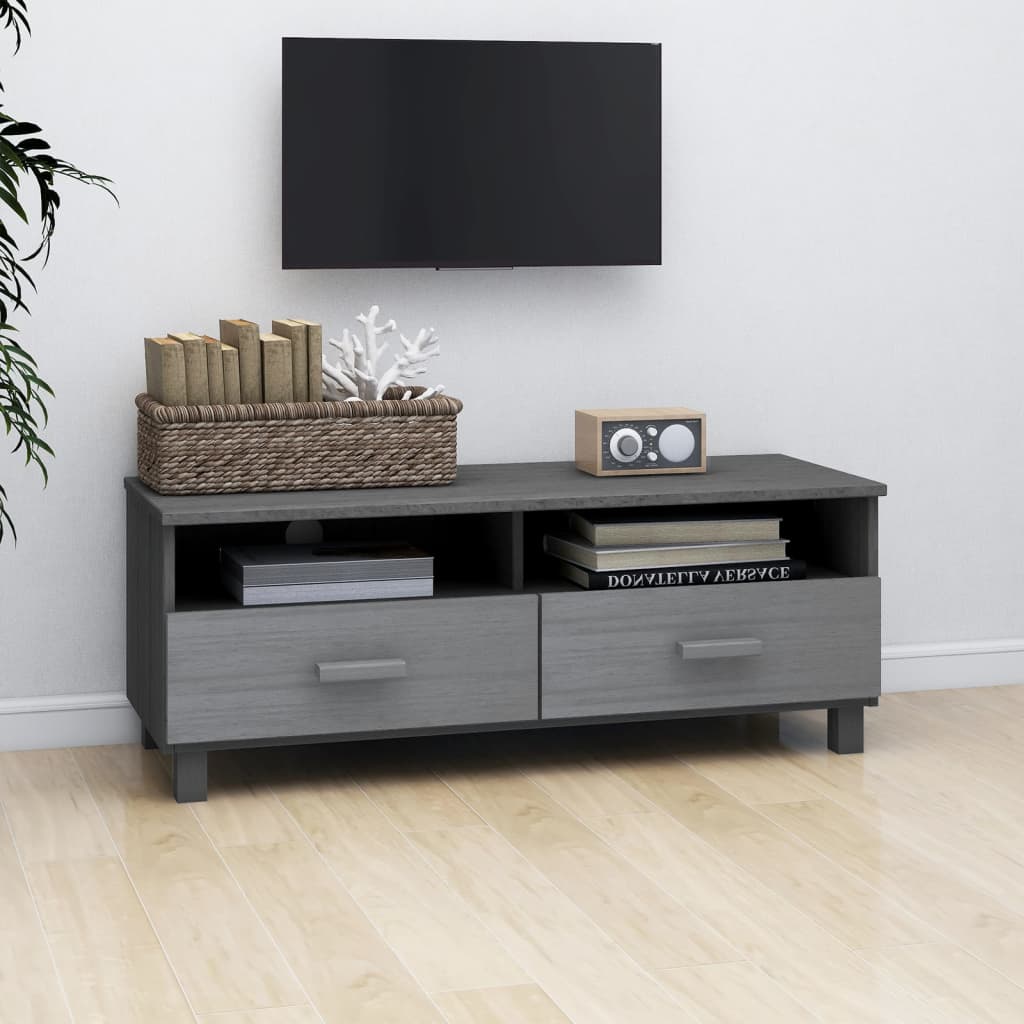 vidaXL TV Cabinet HAMAR Light Grey 106x40x40 cm Solid Wood Pine