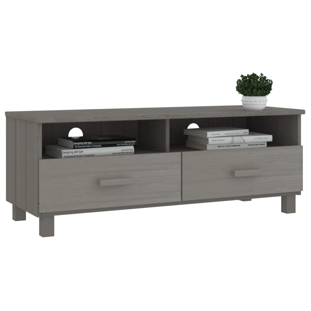 vidaXL TV Cabinet HAMAR Light Grey 106x40x40 cm Solid Wood Pine