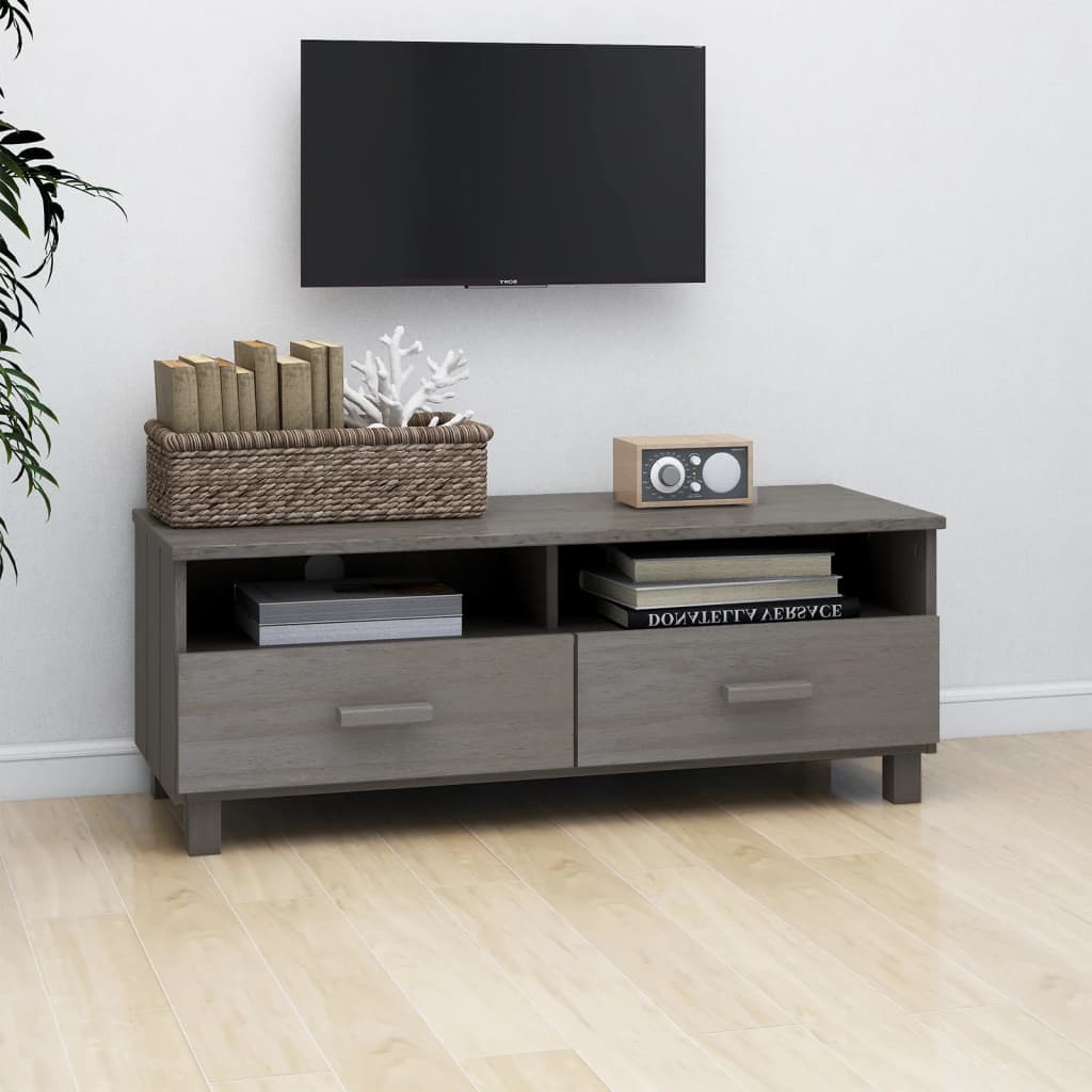 vidaXL TV Cabinet HAMAR Light Grey 106x40x40 cm Solid Wood Pine