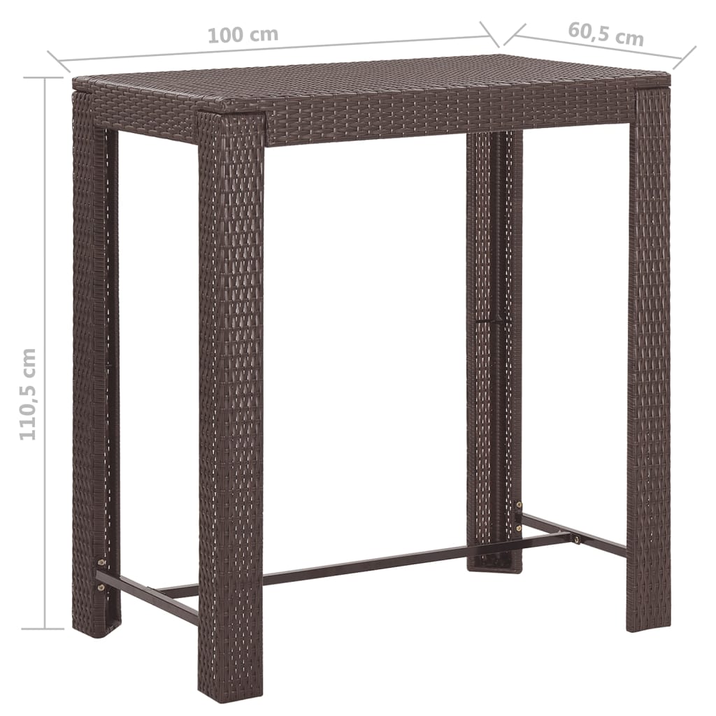 vidaXL 5 Piece Garden Bar Set with Cushions Poly Rattan Black
