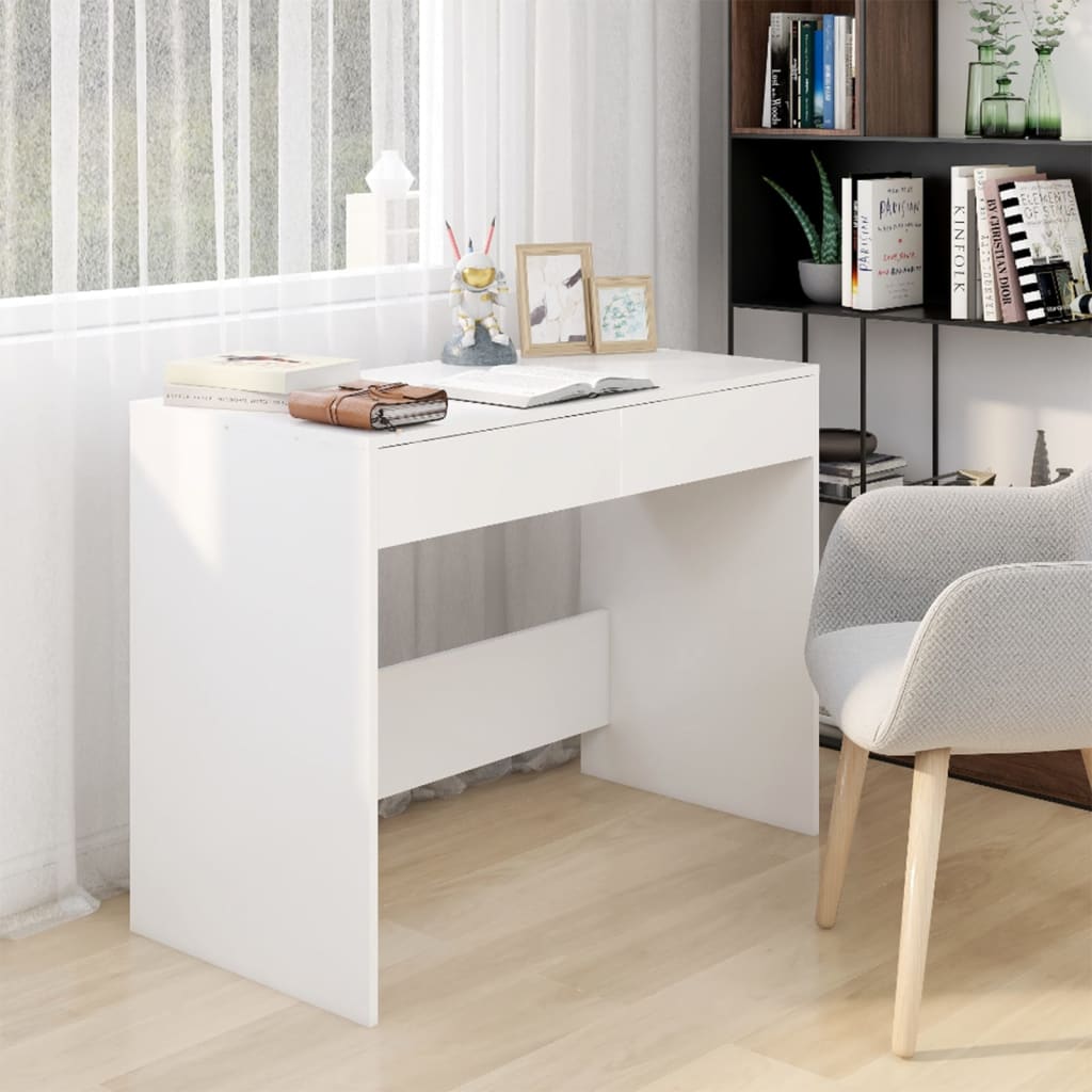 vidaXL Desk Black 101x50x76.5 cm Engineered Wood