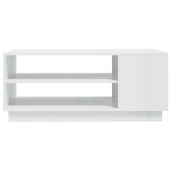 vidaXL Coffee Table High Gloss White 102x55x43 cm Engineered Wood