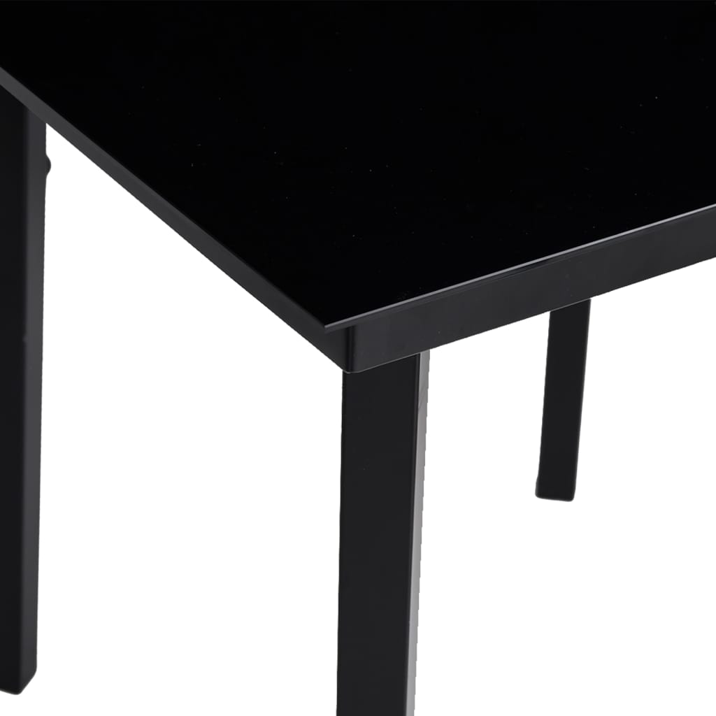 vidaXL Garden Dining Table Black 140x70x74 cm Steel and Glass