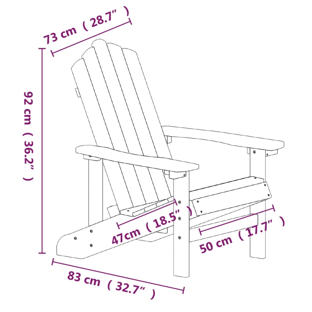 vidaXL Garden Adirondack Chairs 2 pcs HDPE White