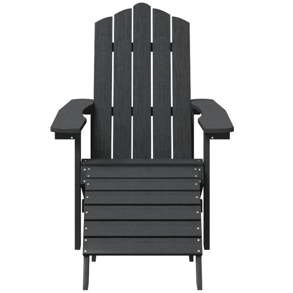 vidaXL Garden Adirondack Chairs 2 pcs with Footstools HDPE Anthracite