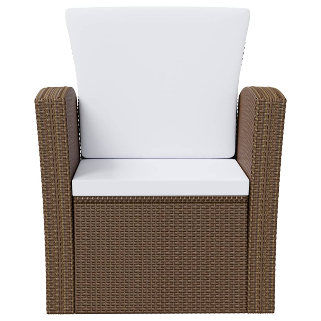 vidaXL 16 Piece Garden Lounge Set with Cushions Poly Rattan Black