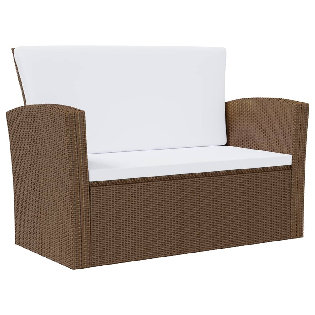 vidaXL 16 Piece Garden Lounge Set with Cushions Poly Rattan Black