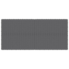 vidaXL Garden Coffee Table Dark Grey Half Round Poly Rattan