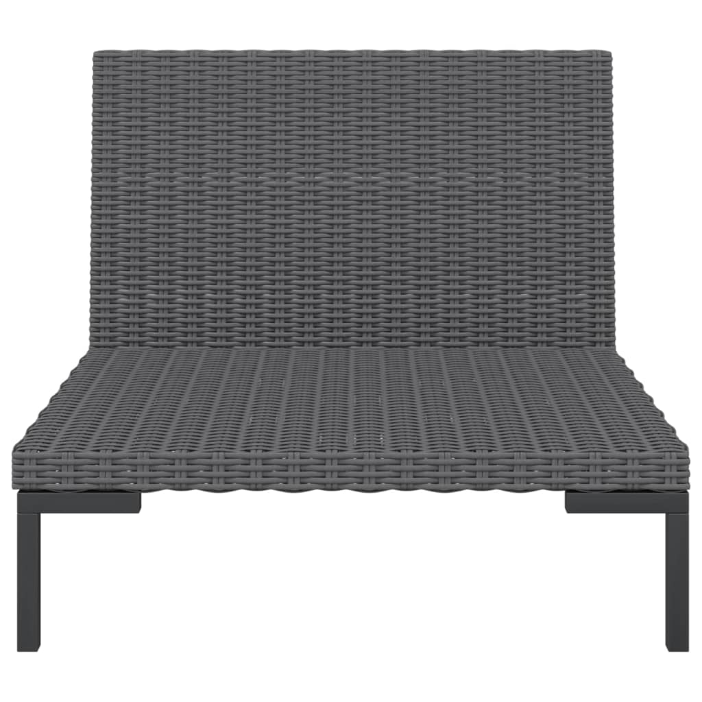 vidaXL Garden Sofa with Cushions Half Round Poly Rattan