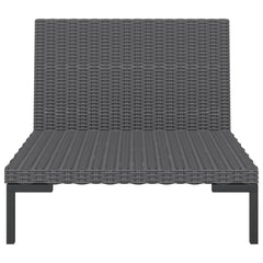 vidaXL Garden Sofas 2pcs with Cushions Half Round Poly Rattan