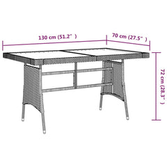vidaXL Garden Table Black 130x70x72 cm Poly Rattan & Solid Acacia Wood