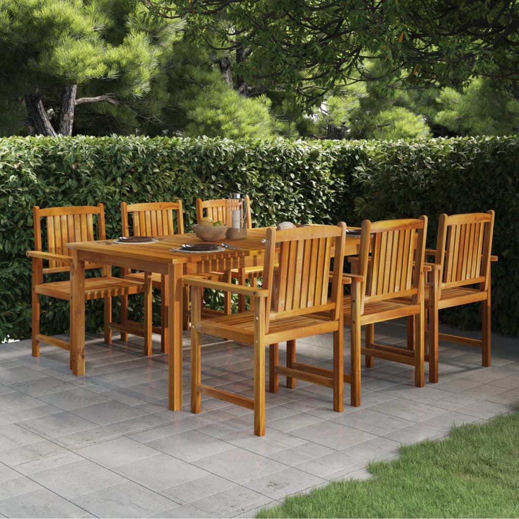 vidaXL 7 Piece Garden Dining Set Solid Wood Acacia