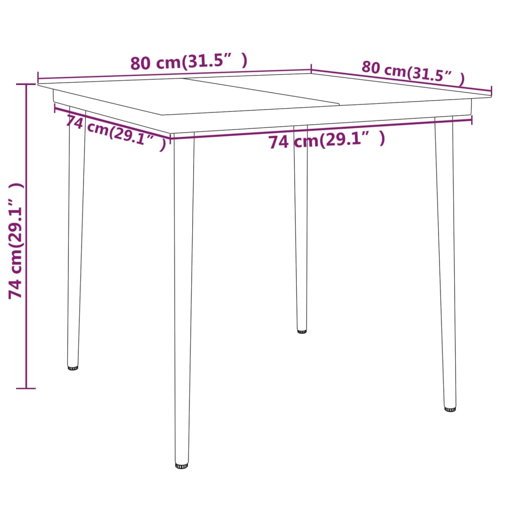 vidaXL 5 Piece Garden Dining Set Black