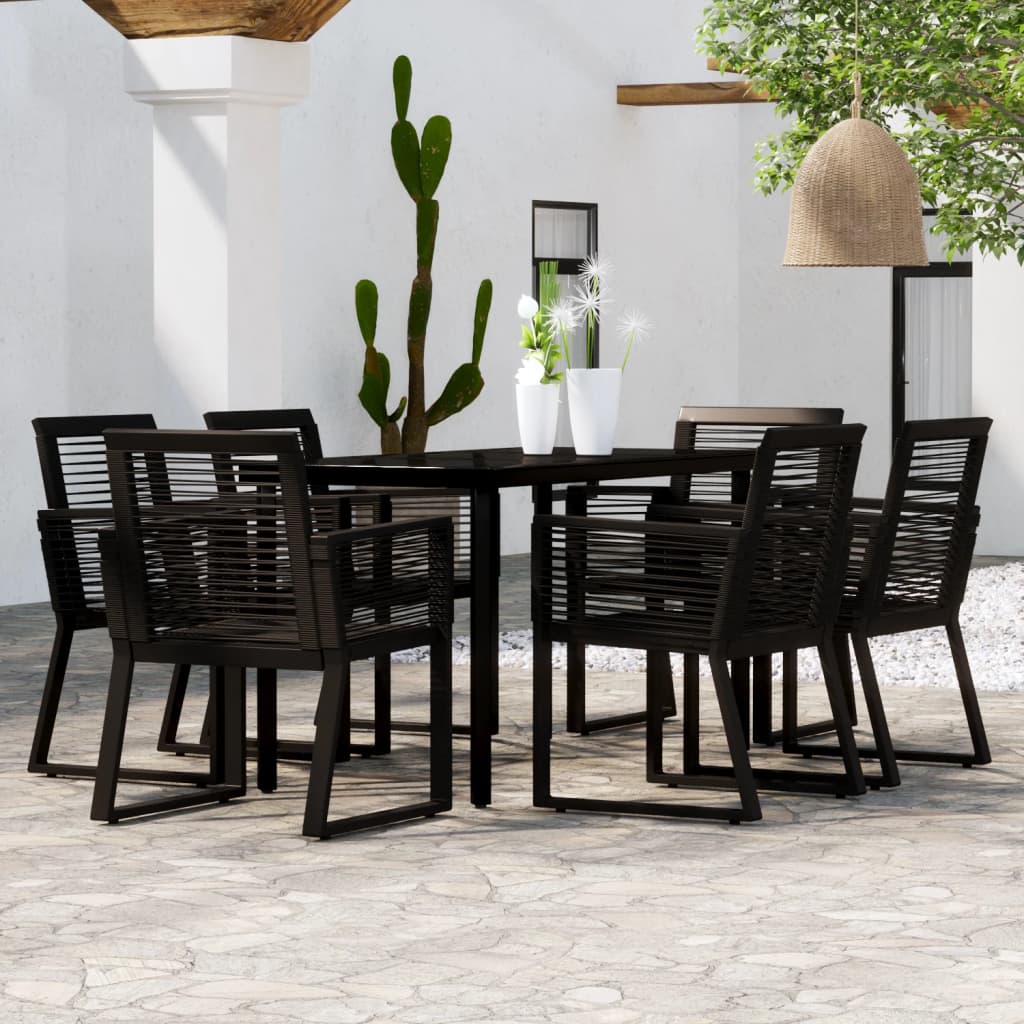 vidaXL 5 Piece Garden Dining Set Black