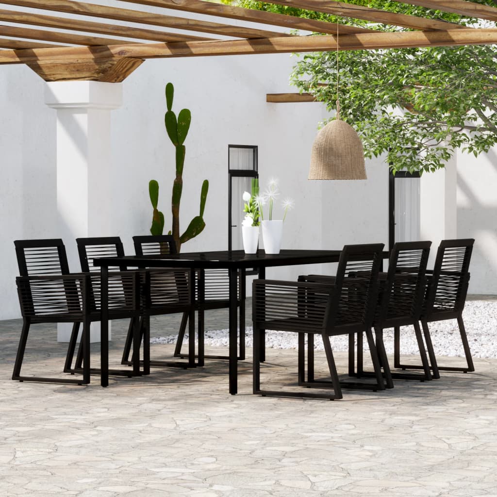 vidaXL 5 Piece Garden Dining Set Black