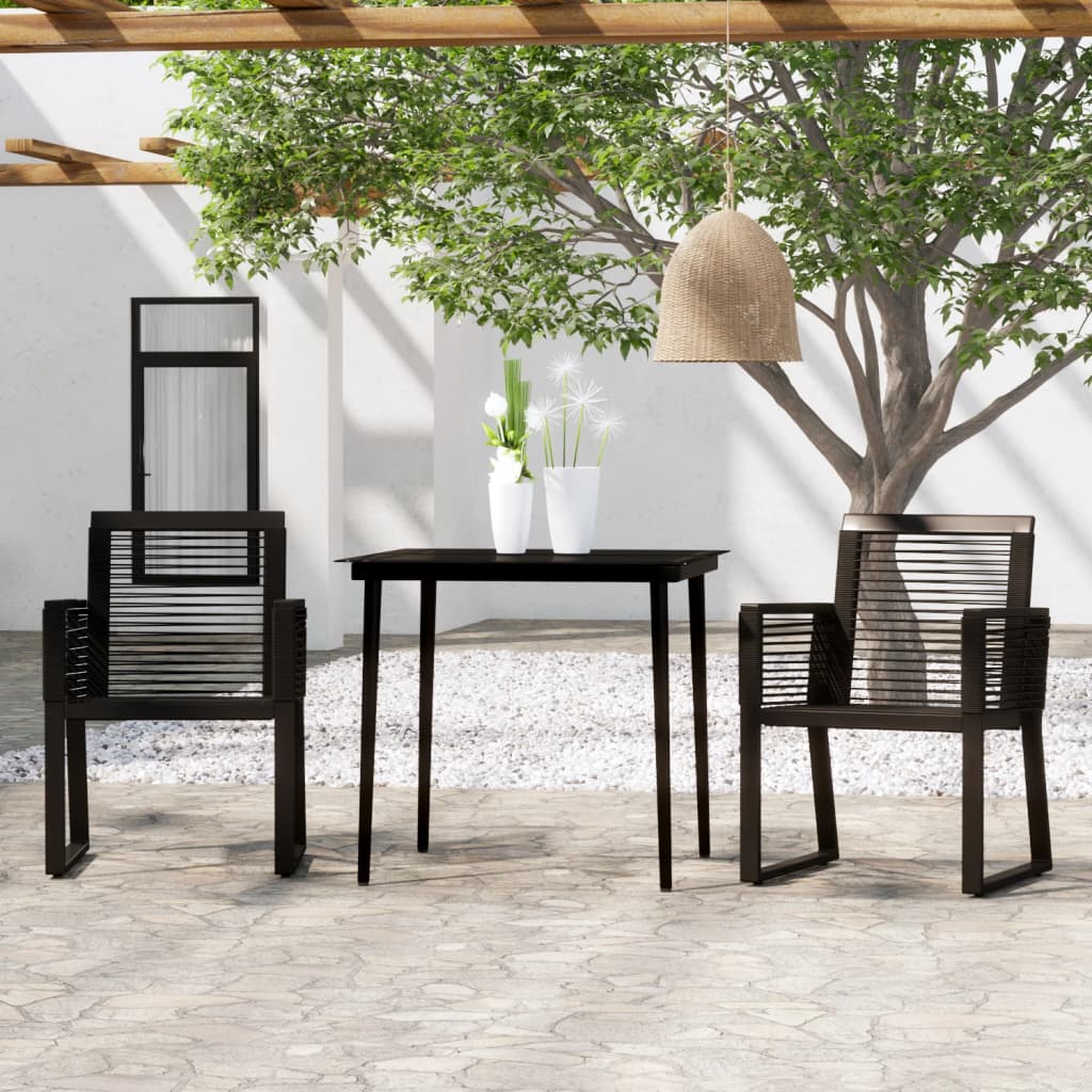 vidaXL 5 Piece Garden Dining Set Black