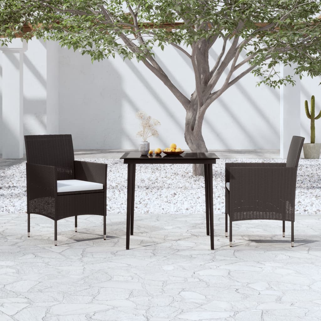 vidaXL 5 Piece Garden Dining Set with Cushions Black