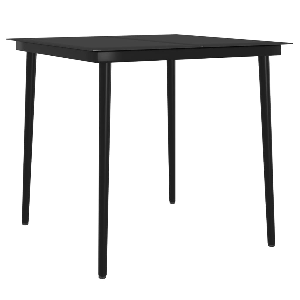 vidaXL 5 Piece Garden Dining Set with Cushions Black