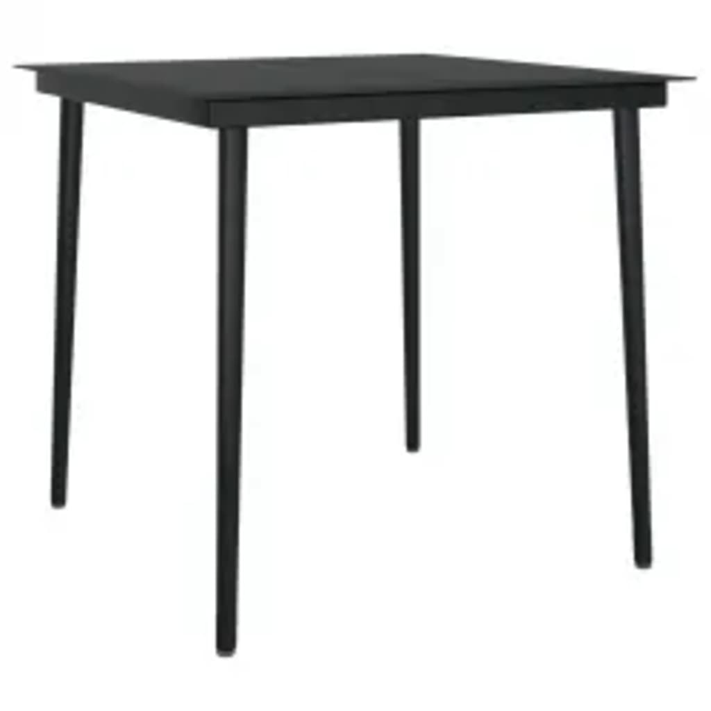 vidaXL 9 Piece Garden Dining Set with Cushions Black