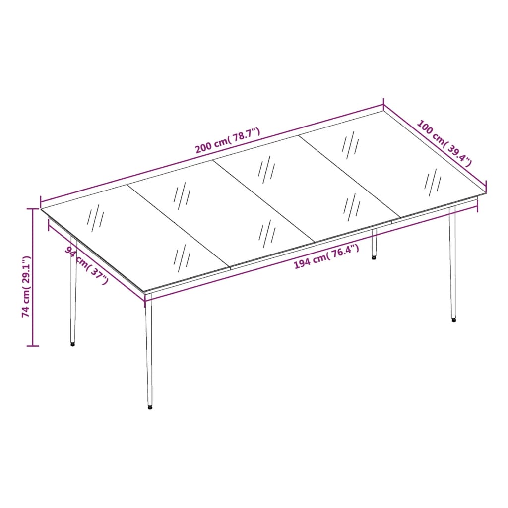 vidaXL 5 Piece Garden Dining Set with Cushions Black