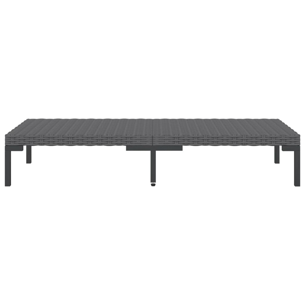 vidaXL 3 Piece Garden Lounge Set with Cushions Poly Rattan Dark Grey