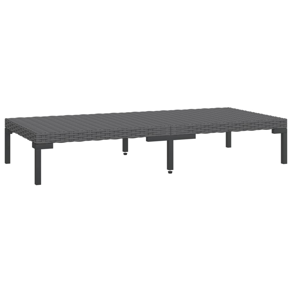 vidaXL 3 Piece Garden Lounge Set with Cushions Poly Rattan Dark Grey