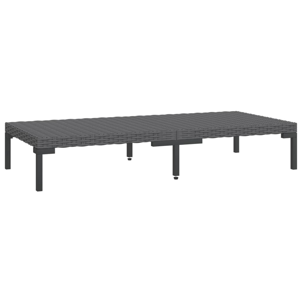 vidaXL 3 Piece Garden Lounge Set with Cushions Poly Rattan Dark Grey