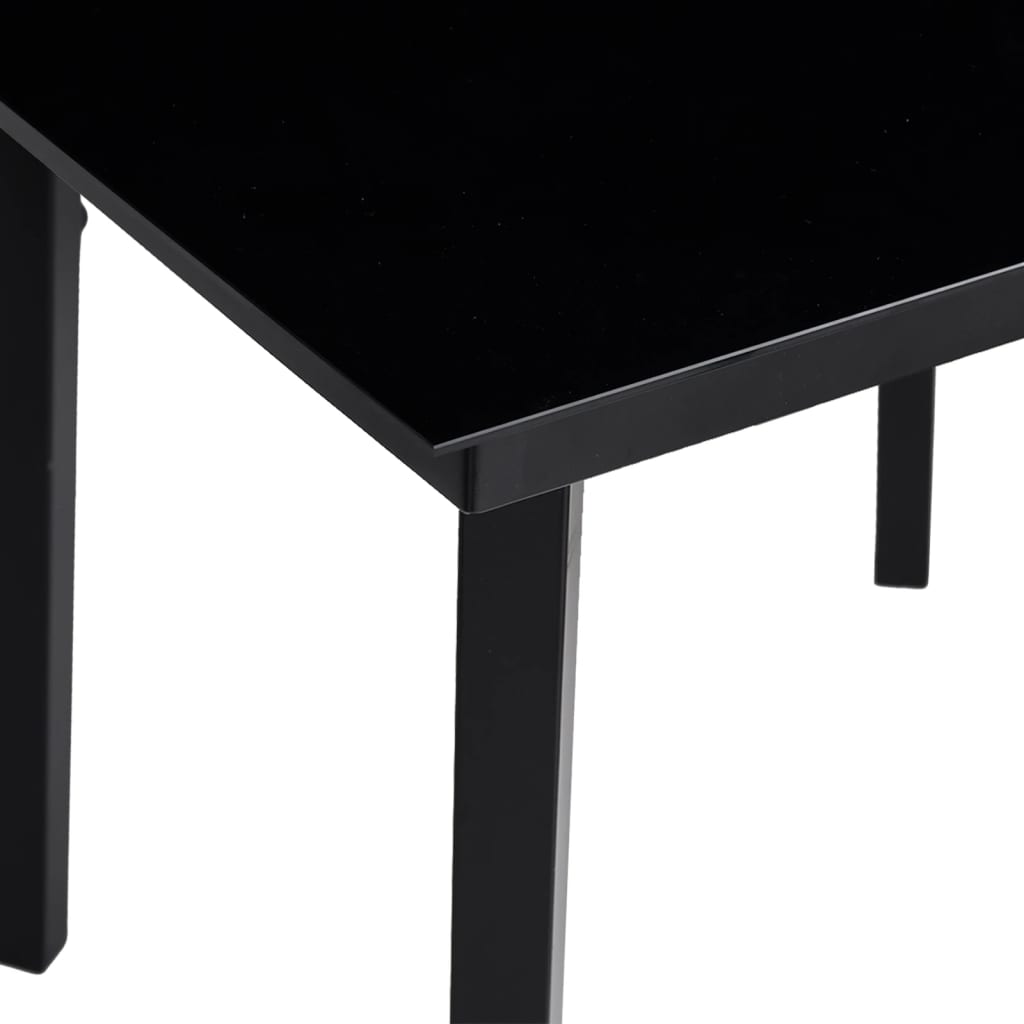 vidaXL Garden Dining Table Black 140x70x74 cm Steel and Glass