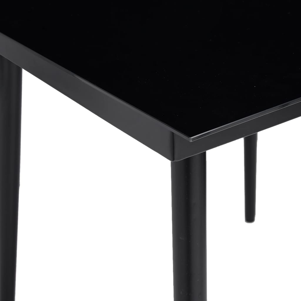 vidaXL Garden Dining Table Black 140x70x74 cm Steel and Glass