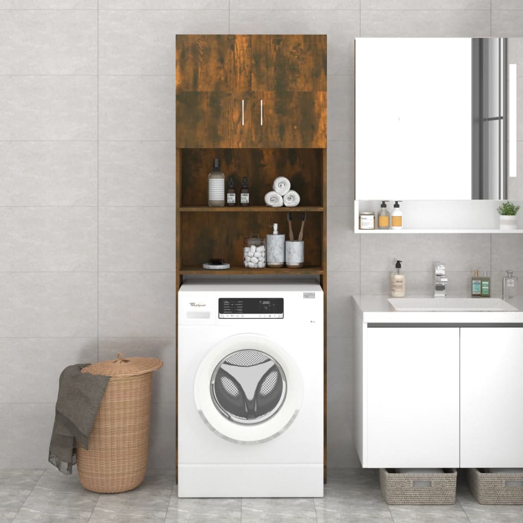 vidaXL Washing Machine Cabinet Grey Sonoma 64x25.5x190 cm