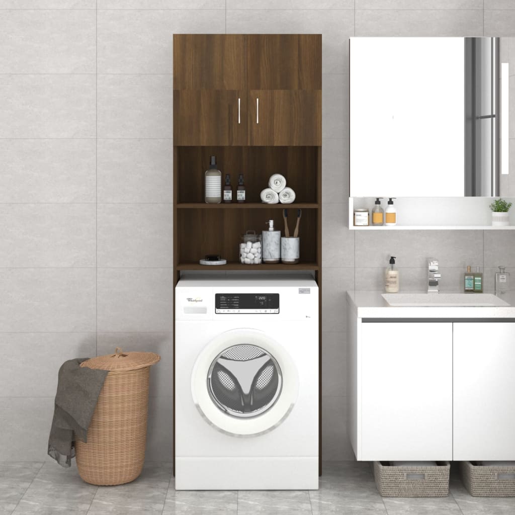 vidaXL Washing Machine Cabinet Grey Sonoma 64x25.5x190 cm