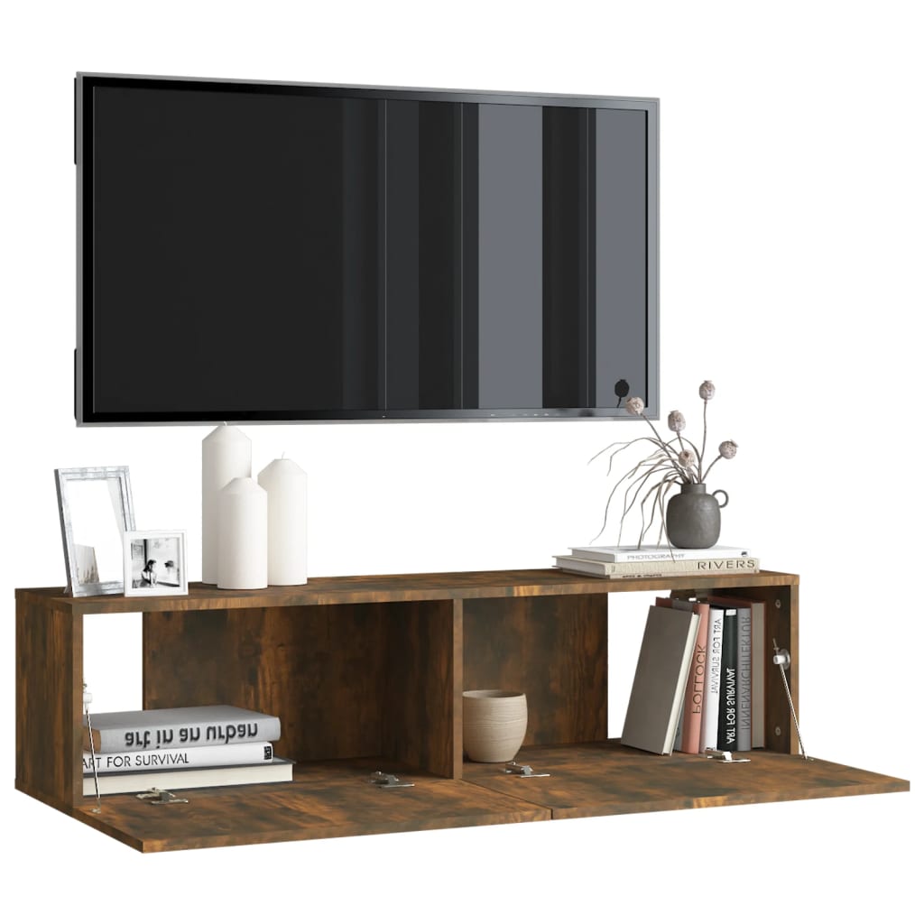 vidaXL TV Wall Cabinet Grey Sonoma 120x30x30 cm Engineered Wood