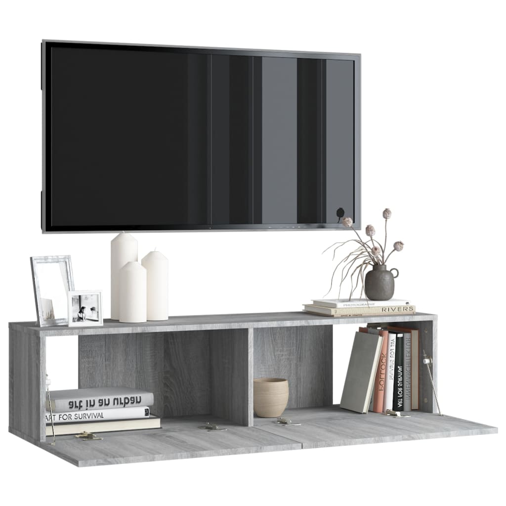 vidaXL TV Wall Cabinet Grey Sonoma 120x30x30 cm Engineered Wood