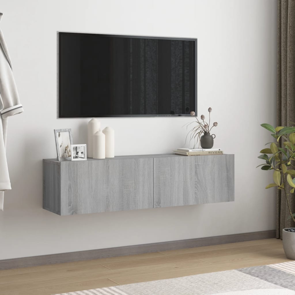 vidaXL TV Wall Cabinet Grey Sonoma 120x30x30 cm Engineered Wood