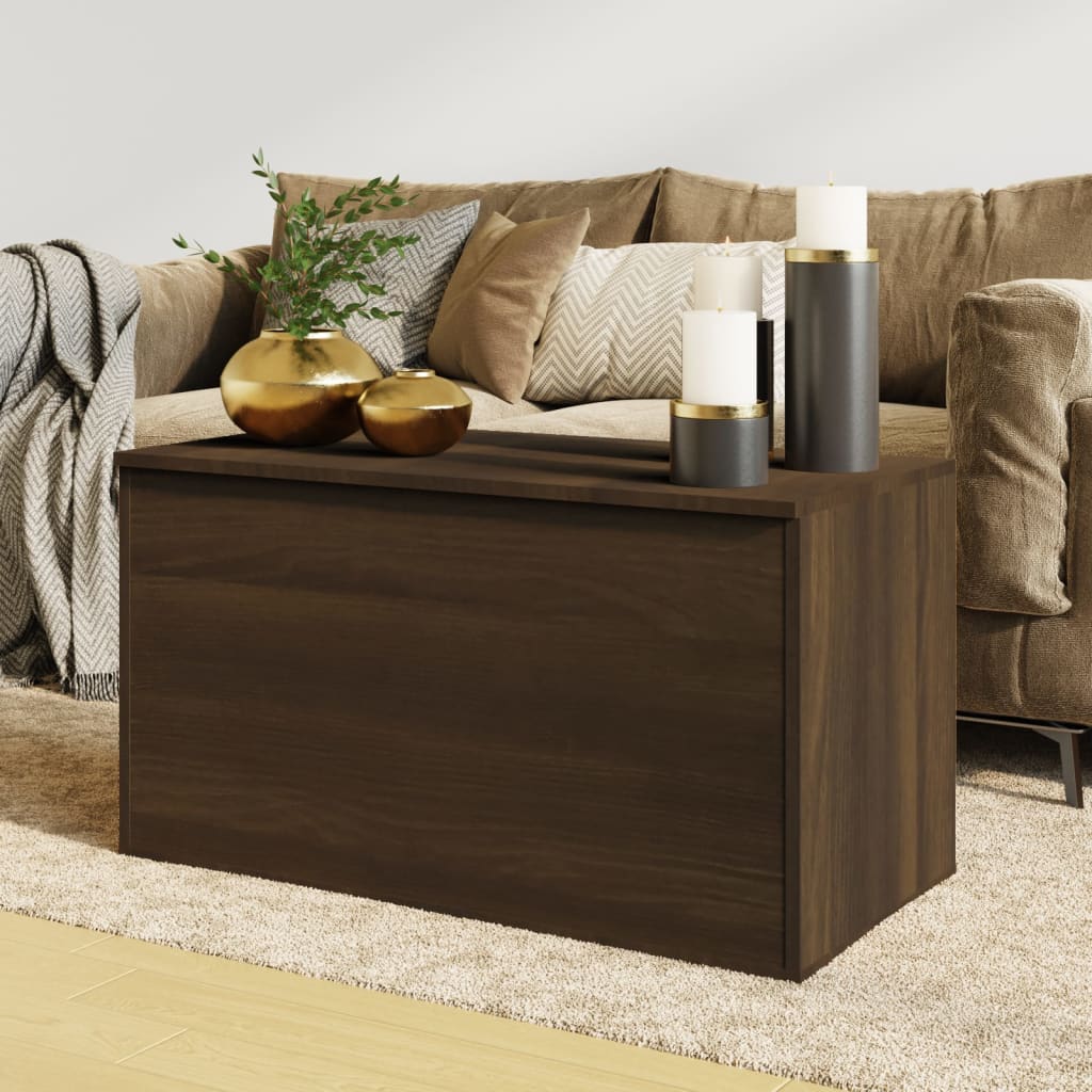 vidaXL Storage Chest Brown Oak 84x42x46 cm Engineered Wood