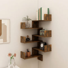 vidaXL Wall Corner Shelves 2 pcs Brown Oak 40x40x50 cm Engineered Wood