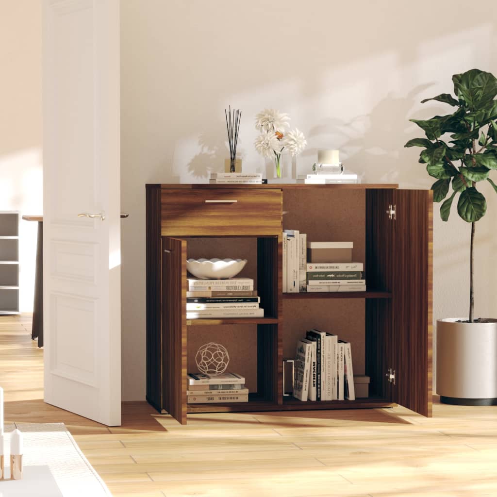 vidaXL Sideboard Brown Oak 80x36x75 cm Engineered Wood