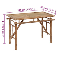 vidaXL Folding Garden Table 115x50x75 cm Bamboo